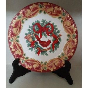 Set Of 4 Certified International Pamela Gladding 8 1/2" Christmas Desert Plates